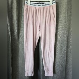 Juicy Couture Sleepwear Pink Velour Pajama Pants Joggers Jeweled Logo Medium